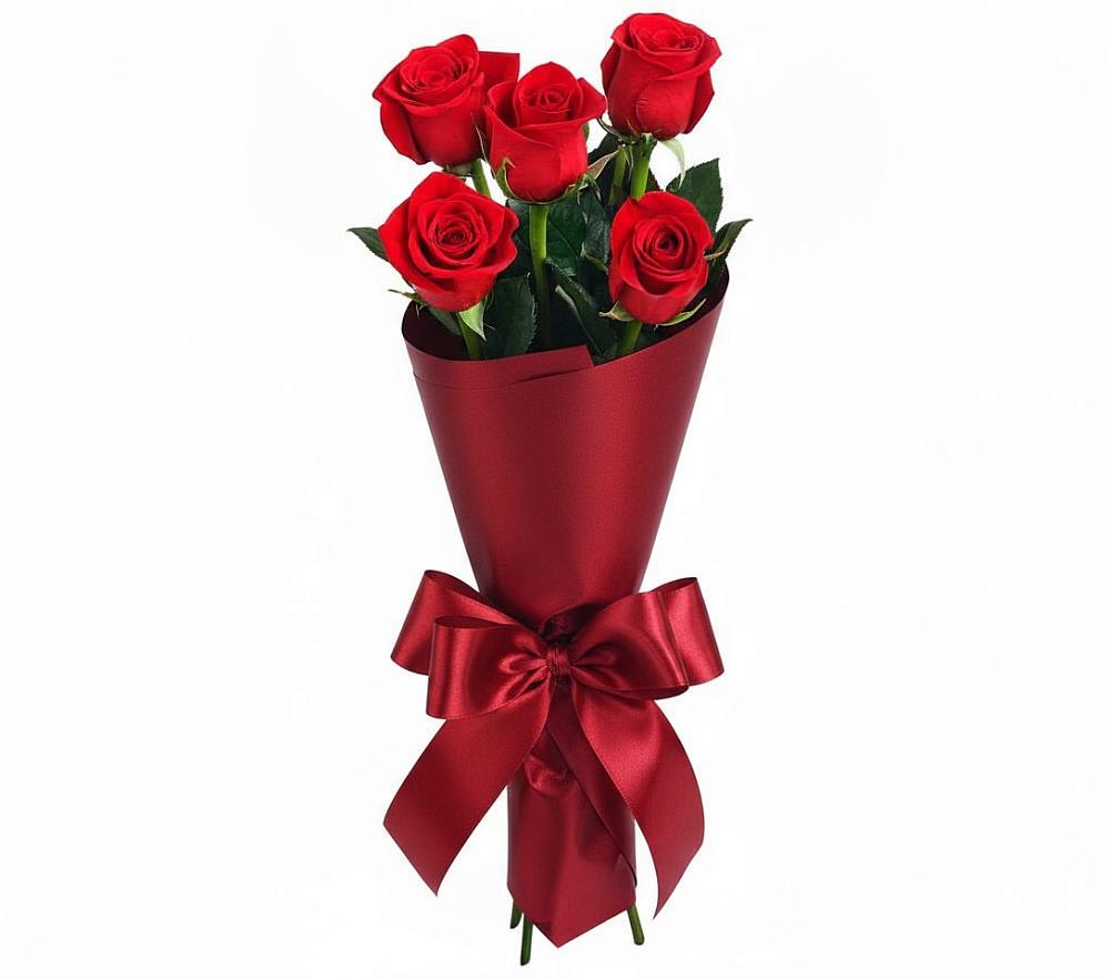 Букет 5 Красных роз Эдлесс Лав в Алатыри