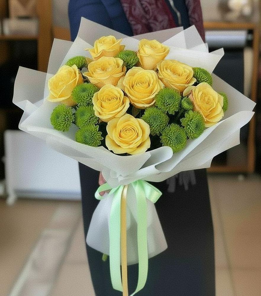 Букет цветов из: Хризантемы и Розы в Алатыри