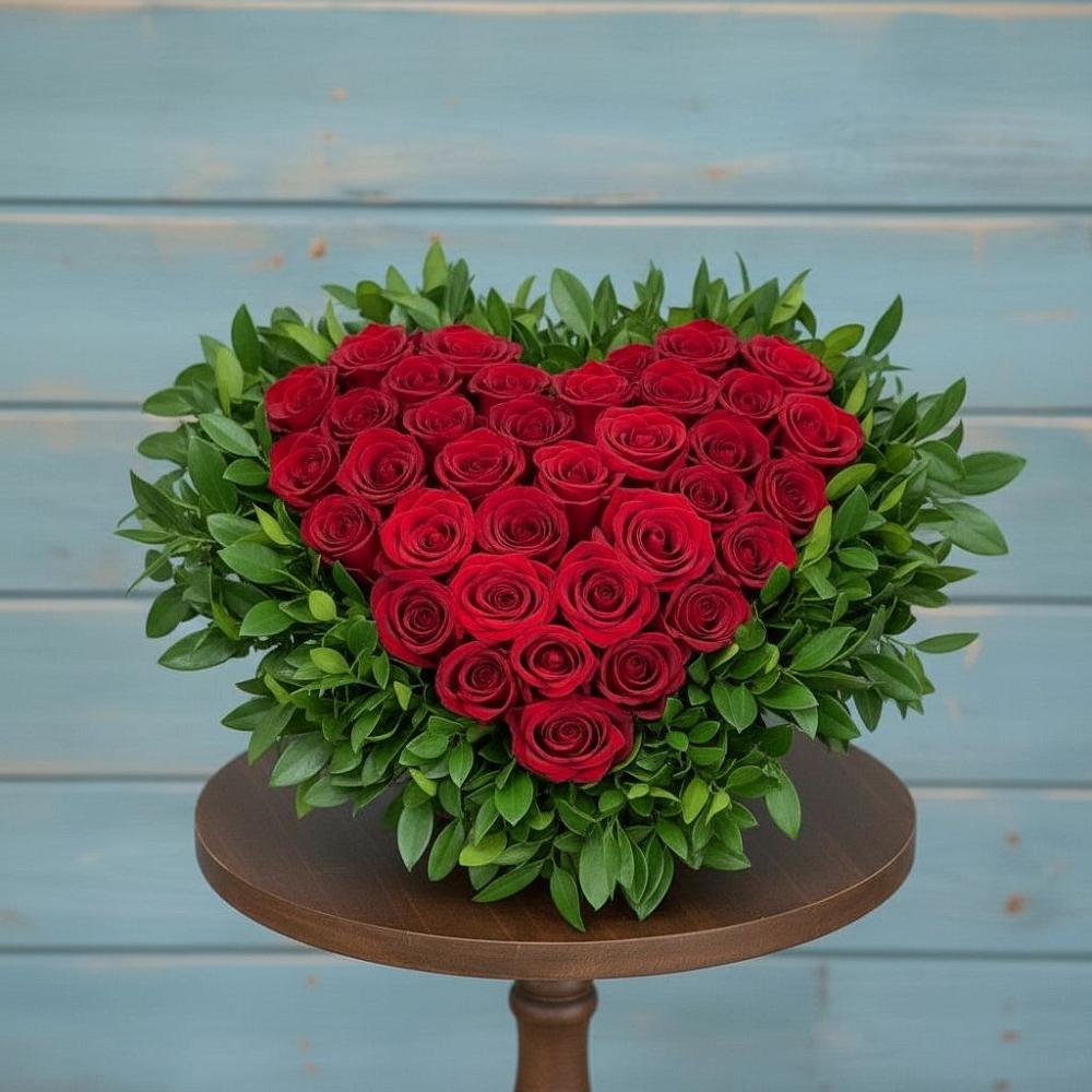 Цветочная композиция из Розы в виде сердца в Алатыри