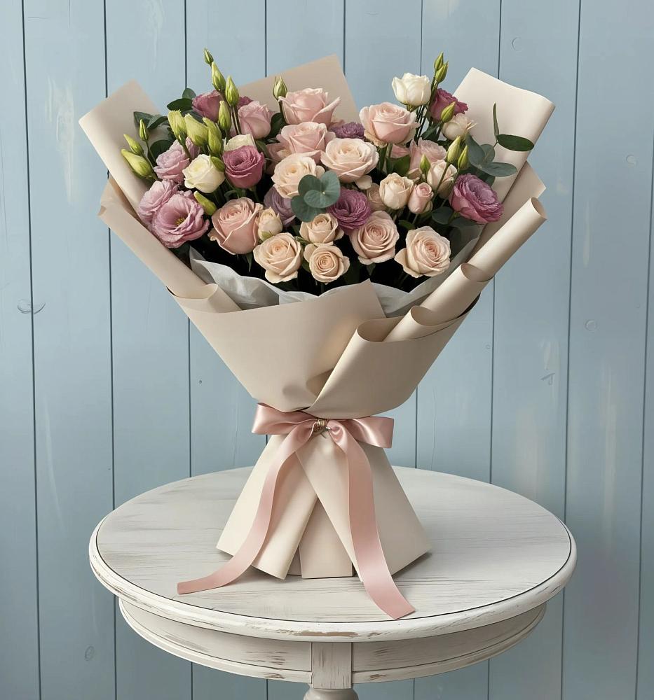 Букет цветов из: Розы и Лизиантусы в Алатыри