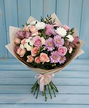 Букет цветов из:  Хризантемы, Розы и Альстромерии в Алатыри