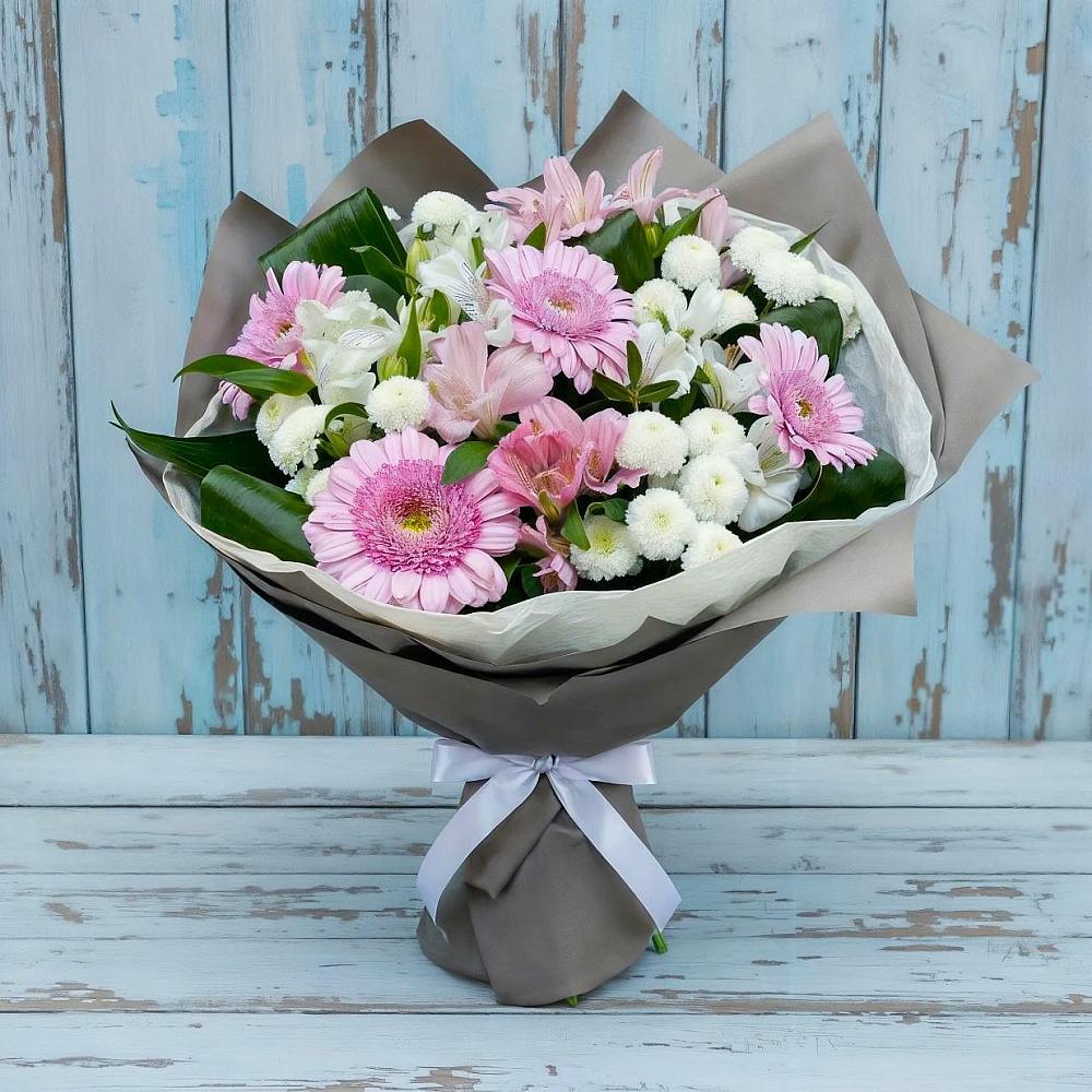 Букет цветов из: Герберы, Альстромерии и Хризантемы в Алатыри